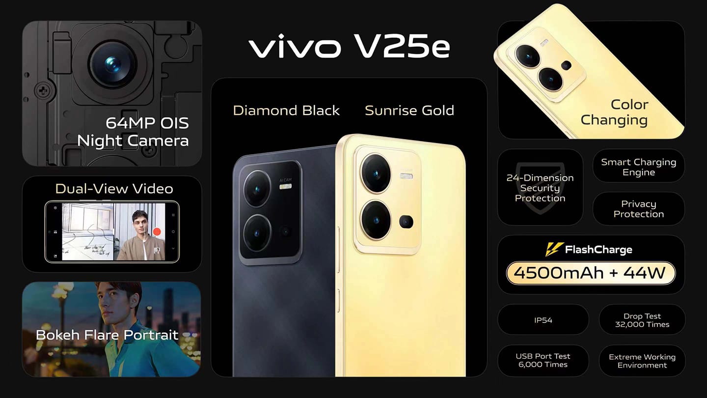 إطلاق هاتف Vivo V25e بكاميرا ثلاثية بدقة 64 ميجابكسل مع معالج Helio G99