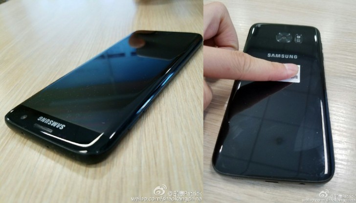 رصد صور حيه للهاتف الرائد Samsung Galaxy S7 edge باللون الأسود اللامع