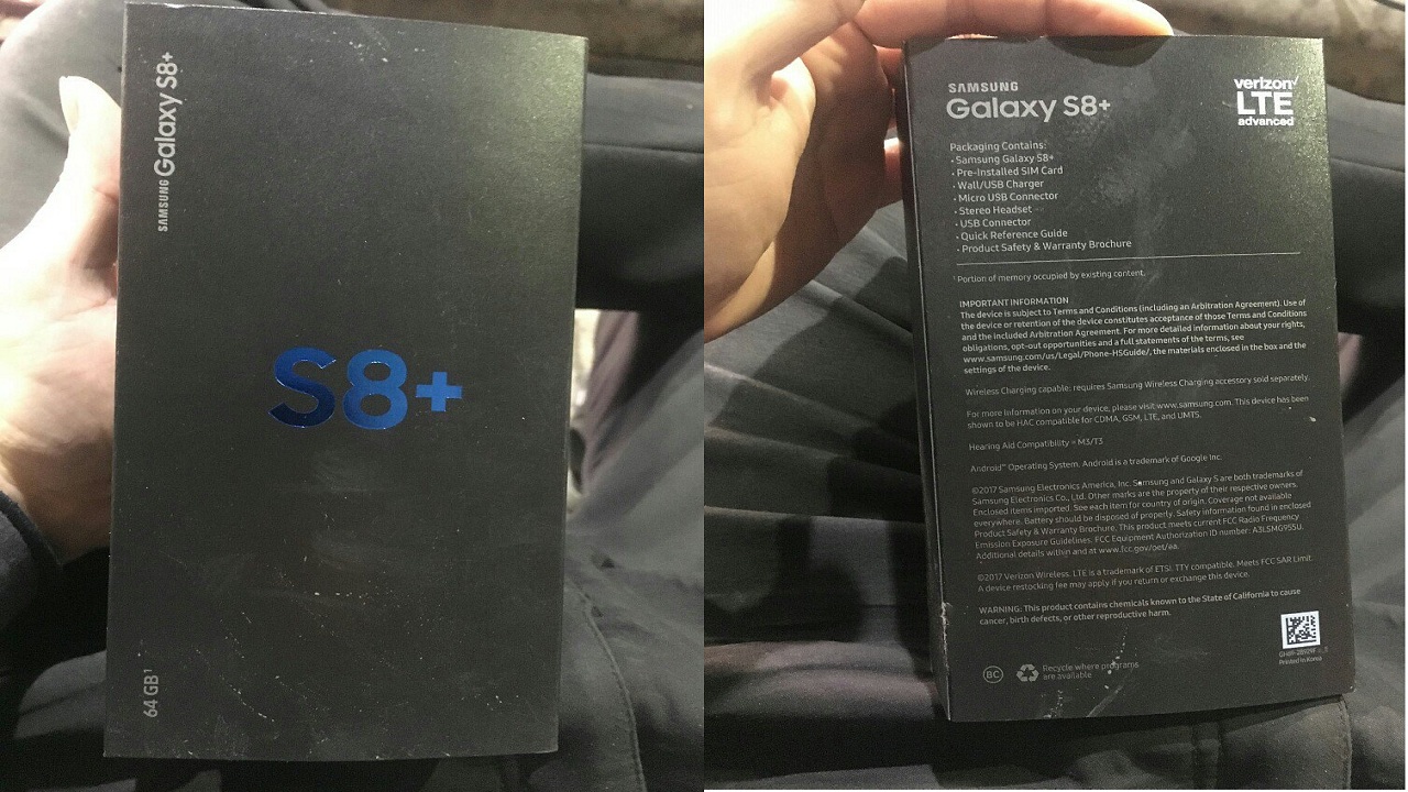 تسريب جديد يظهر الصندوق الخاص بالهاتف الذكي Samsung Galaxy S8 Plus قبل الاعلان الرسمي