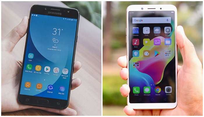 مقارنة بين هاتف Oppo F5 و هاتف Samsung Galaxy J7 Pro