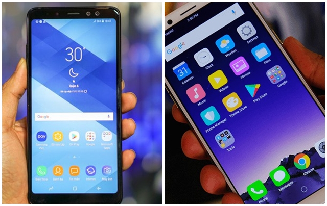 مقارنة بين هاتف A8 Plus 2018 و هاتف Oppo F5