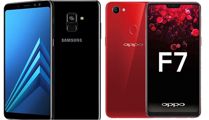 مقارنة بين هاتفي Samsung Galaxy A8 و Oppo F7