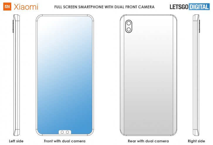 براءة إختراع Xiaomi لهاتف باثنين من كاميرات السيلفي في نتوء أسفل الشاشة