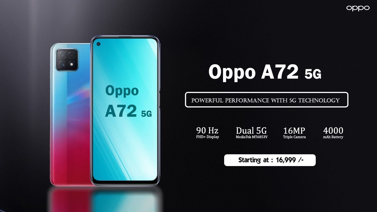 أوبو تطلق هاتف Oppo A72 5G الجديد