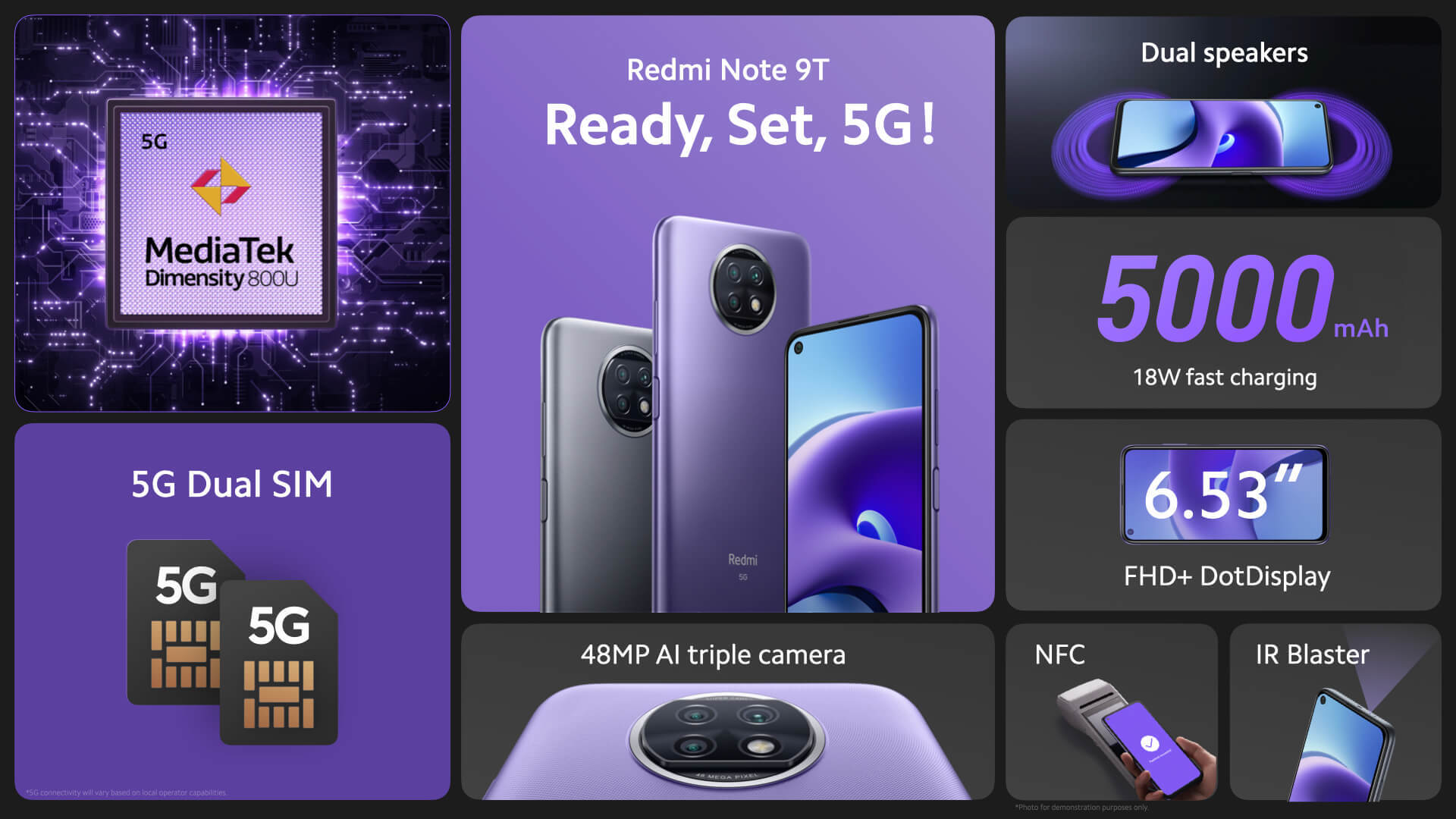 شاومي تكشف رسميًا عن هاتف Redmi Note 9T 5G أول هواتف Redmi عالميًا بتقنية 5G