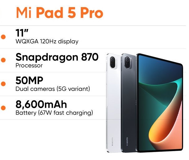 مواصفات العملاق الجديد Xiaomi Pad 5 Pro