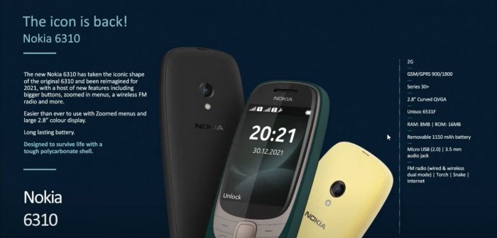 نوكيا تعلن عن هاتف Nokia 6310 من روائح الزمن الجميل