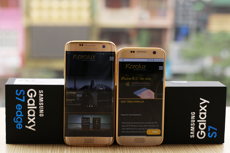 النسخه الذهبيه للهاتف الذكى Galaxy S7 و S7 Edge مطليه بالذهب عيار 24 بسعر يبدأ من 1570 دولار