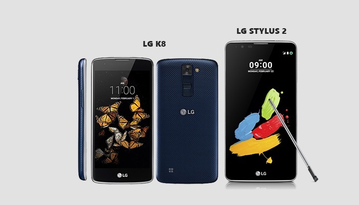 اليوم LG تعلن رسمياً عن هاتف LG K8 و  هاتف LG Stylus 2