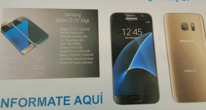 صور جديده و ملصق اعلاني يؤكد مواصفات هاتف Galaxy S7 و S7 edge